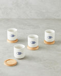 Marinique Stoneware 8 Pieces 4 Seater Cup 150 ml Blue