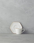 Marlin Bone Porcelain Coffee Cup Set 12 Pieces 6 Seater Gold