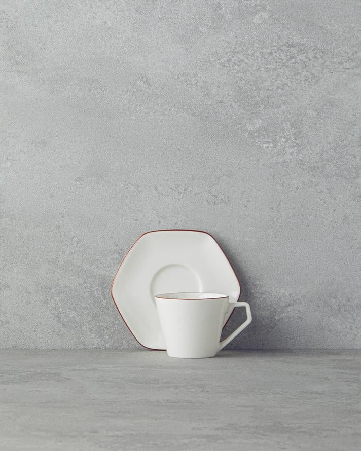 Marlin Bone Porcelain Coffee Cup Set 12 Pieces 6 Seater Rose Gold