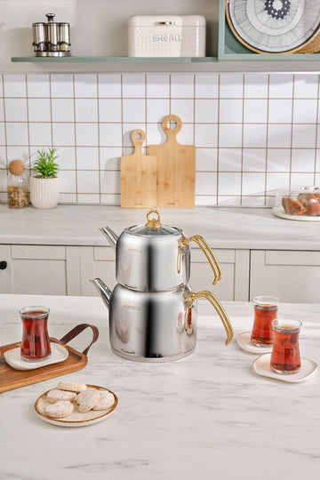 Pics 1 / 5  Karaca-Aster Maxi Teapot Set - Induction Base