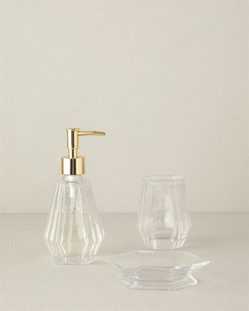 Rina Glass 3-Piece Bathroom Set Transparent - EGY44212119313
