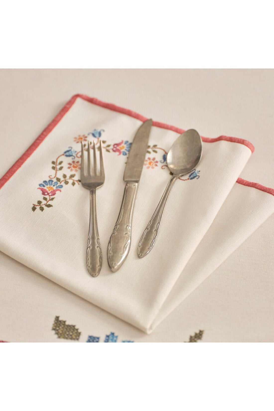 Vintage 18 Pieces 6 Seater Dessert Fork Spoons Knife Set Silver - EGY78863119986