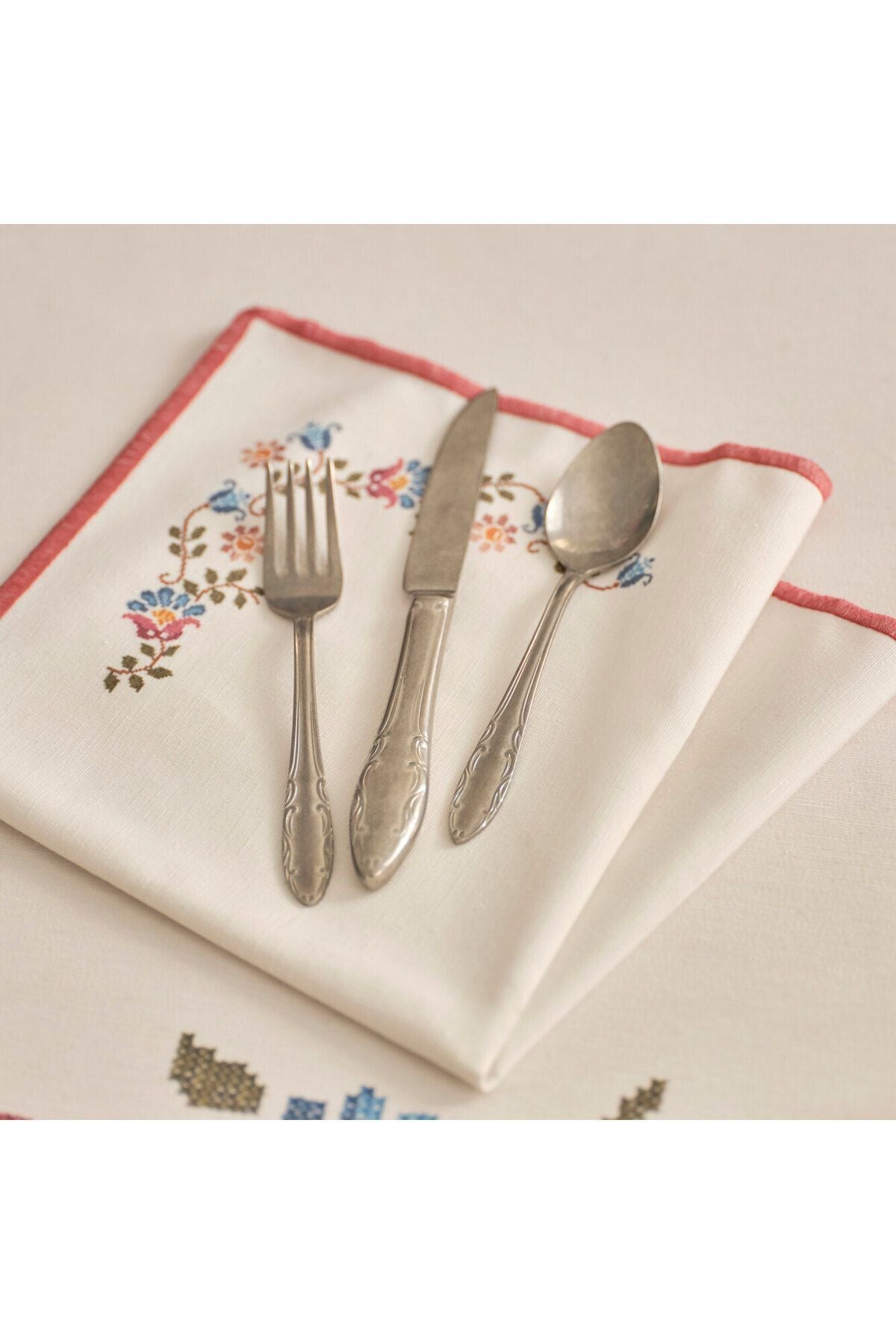 Vintage 18 Pieces 6 Seater Dessert Fork Spoons Knife Set Silver - EGY78863119986