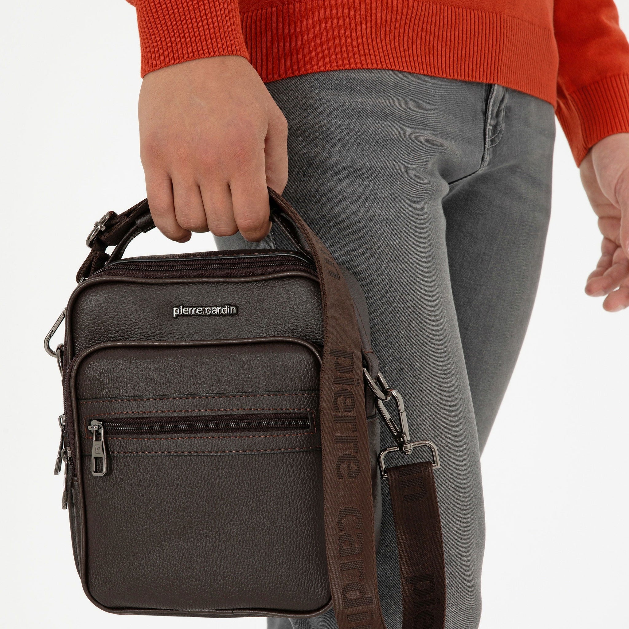 Pierre Cardin - Men's Brown Shoulder Bag - Brown - 50301292VR029