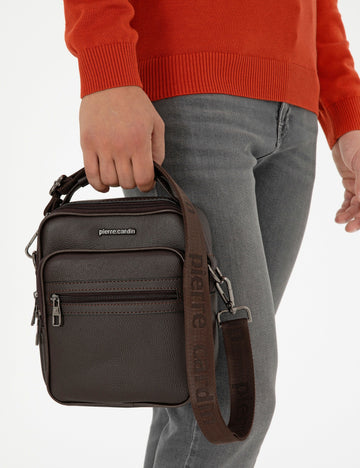 Pierre Cardin - Men's Brown Shoulder Bag - Brown - 50301292VR029