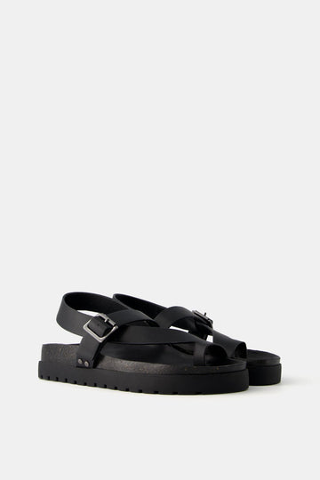 Bershka Men's Buckled Platform Sandals - 42 - EGY15323119775