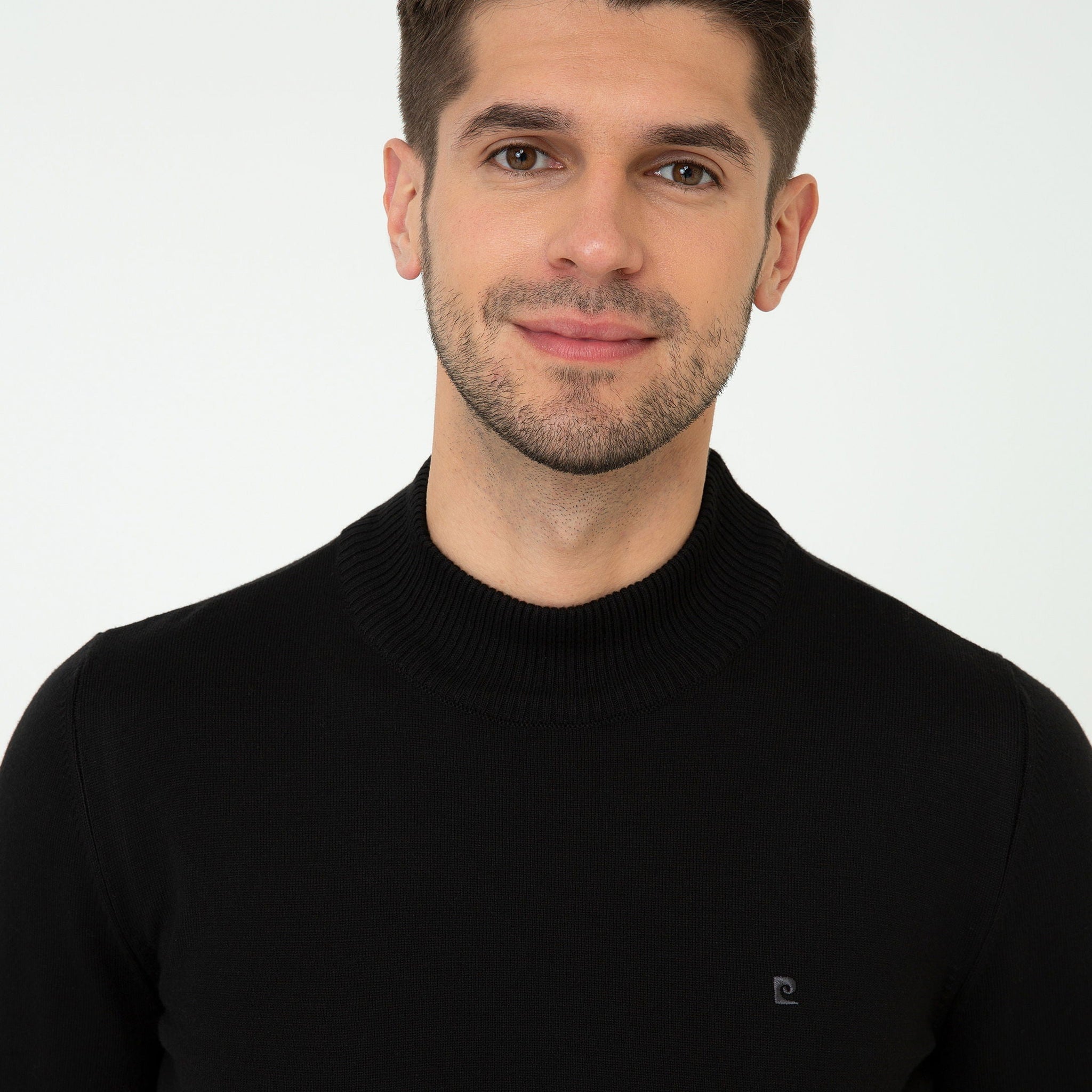 Black Slim Fit Half Turtleneck Basic Knitwear Sweater - S - Black - 50248552018