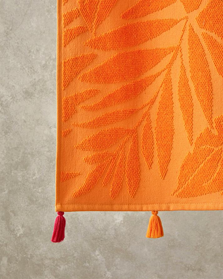 Melody Cotton Velvet Jacquard Beach Towel 90x150 cm Orange