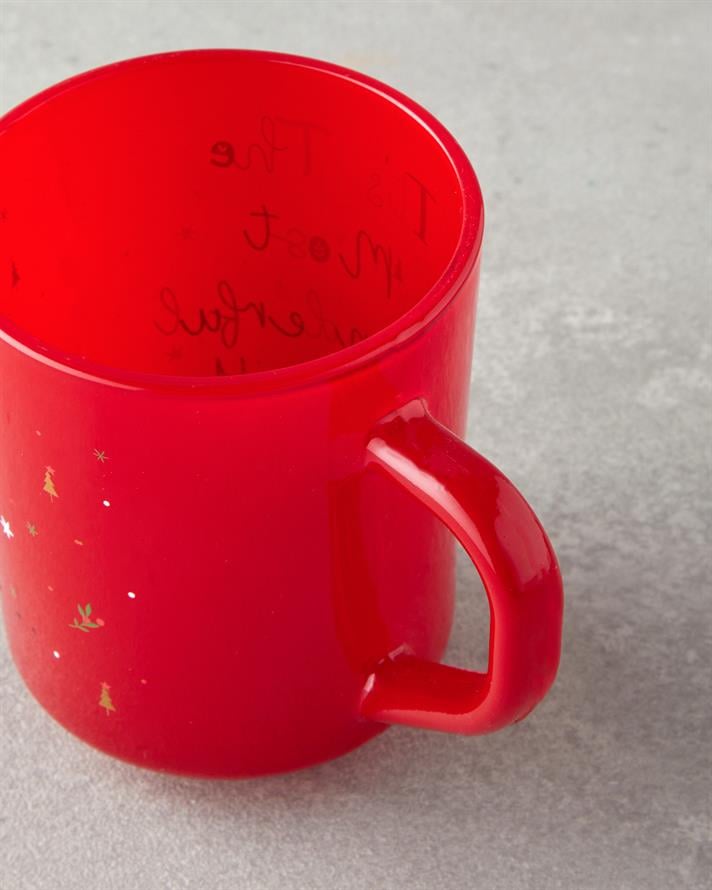 Merry Merry Glass 2 pcs and Candle Christmas Mug 250 ml Red - Green