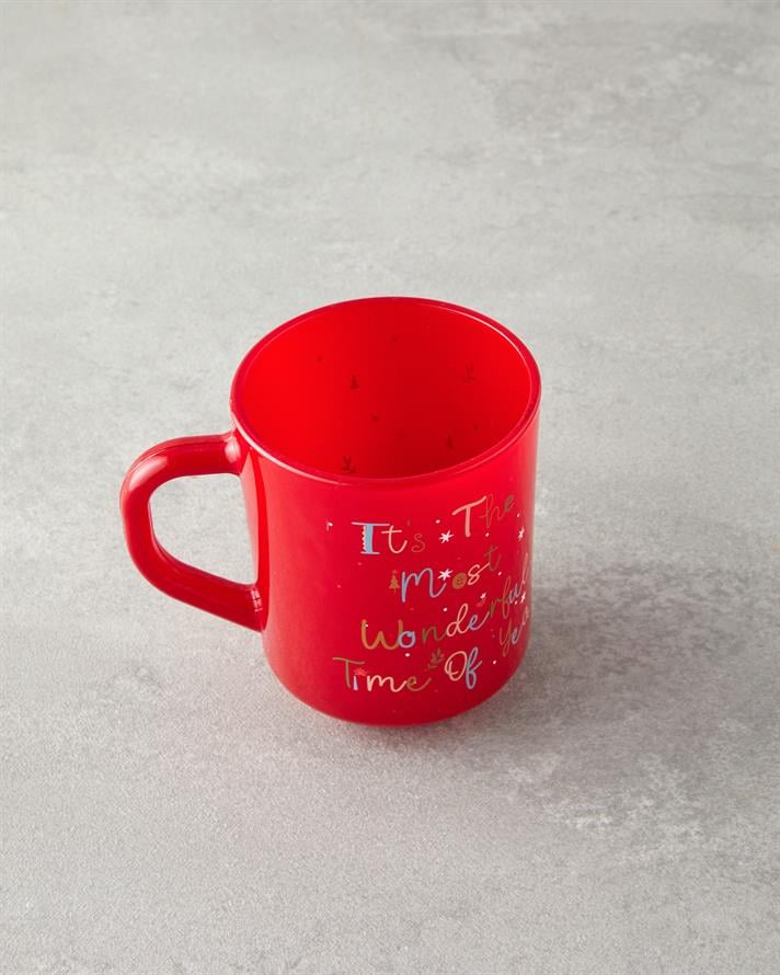 Merry Merry Glass 2 pcs and Candle Christmas Mug 250 ml Red - Green