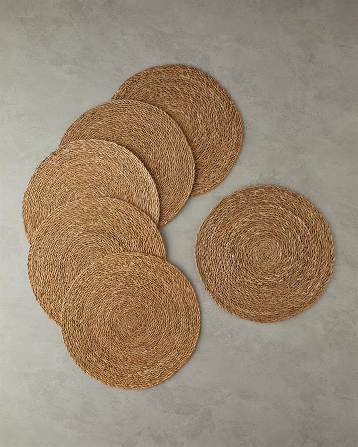 Mia Wicker Set of 6 American Tableware 35 cm Beige