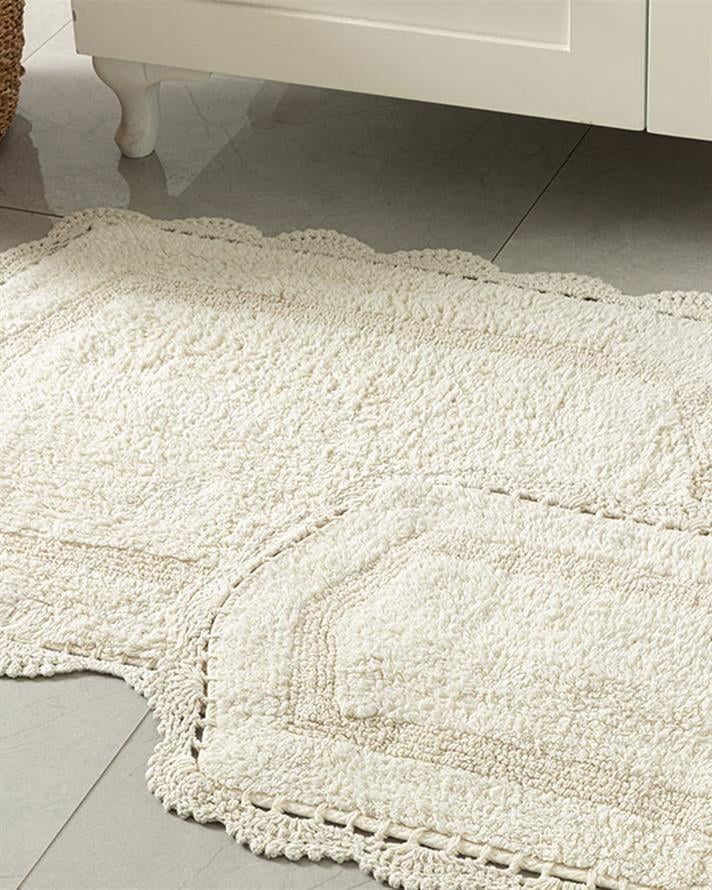 Mia Cotton Bath Mat Set Cream
