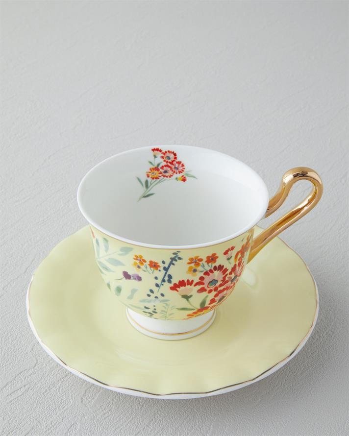 Miranda New Bone China 4 Pieces 2 Seater Cup Set 220 ml Light Yellow