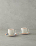 Mixed Lines Porcelain Coffee Cup Set Colorful