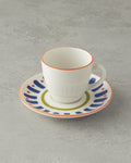 Mixed Lines Porcelain Coffee Cup Set Colorful