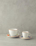 Mixed Lines Porcelain Coffee Cup Set Colorful