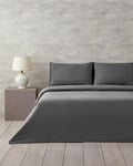 Modello Cotton Satin Embroidered Double Bed Linen Set Anthracite