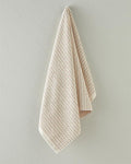 Modern Check Cotton Face Towel 50x80 cm Light Beige