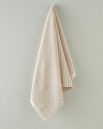 Modern Check Cotton Face Towel 50x80 cm Light Beige