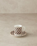 Modern Cube Bone Porcelain Coffee Cup Set 4 Pieces 2 Seater Green