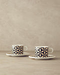 Modern Sense Bone Porcelain Tea Cup Set 4 Pieces 2 Seater Black