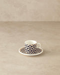 Modern Sense Bone Porcelain Coffee Cup Set 4 Pieces 2 Seater Black