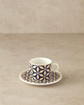 Modern Sense Bone Porcelain Tea Cup Set 4 Pieces 2 Seater Black