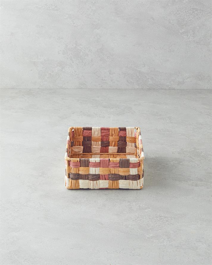 Modern Square Paper Rope Basket Brown