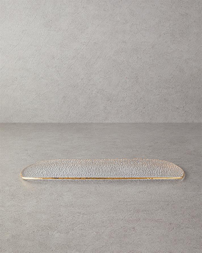 Myla Glass Kayak Plate 47x17 cm Gold