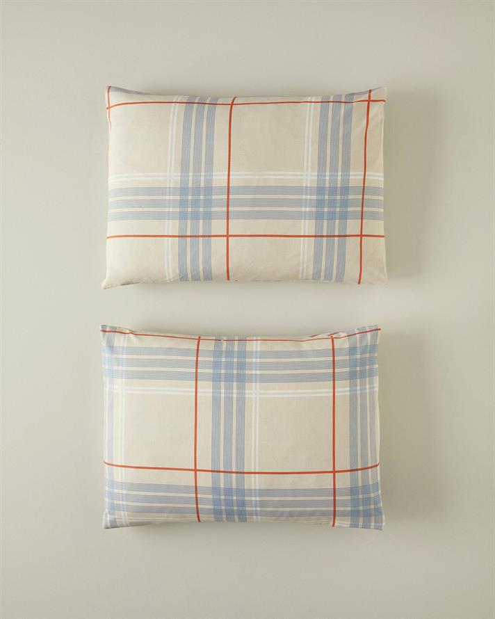 Natural Plaid 2-Piece Pillowcase Beige