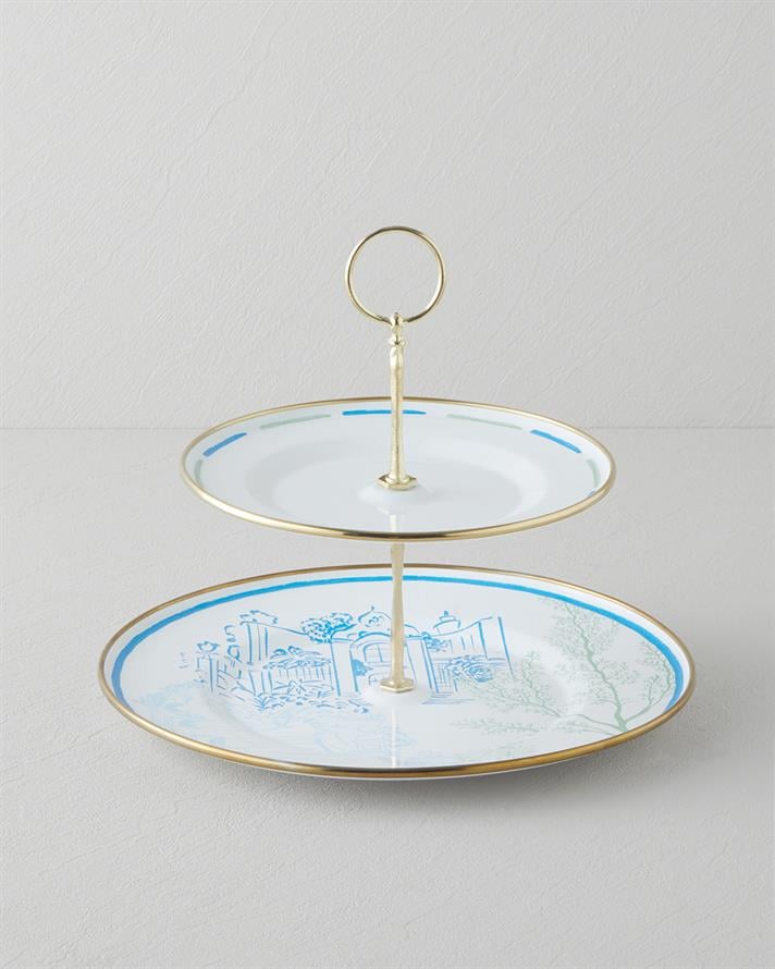 Nautical Enamel Floor Service 21x29 cm Blue