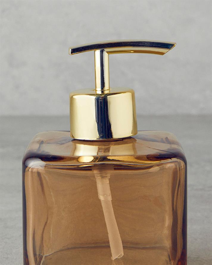 Nevana Glass Bathroom Liquid Soap Dispenser Amber