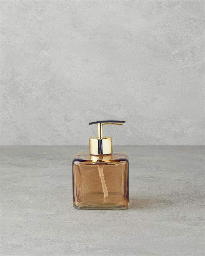 Nevana Glass Bathroom Liquid Soap Dispenser Amber