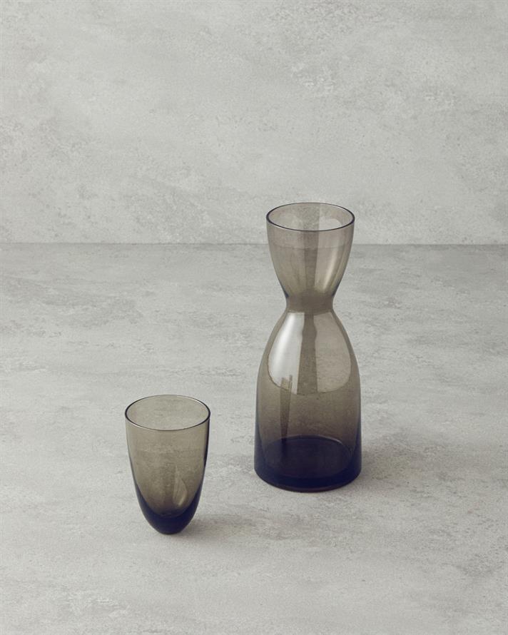 Nish Glass Bedside Pitcher 750 ml + 200 ml Anthracite