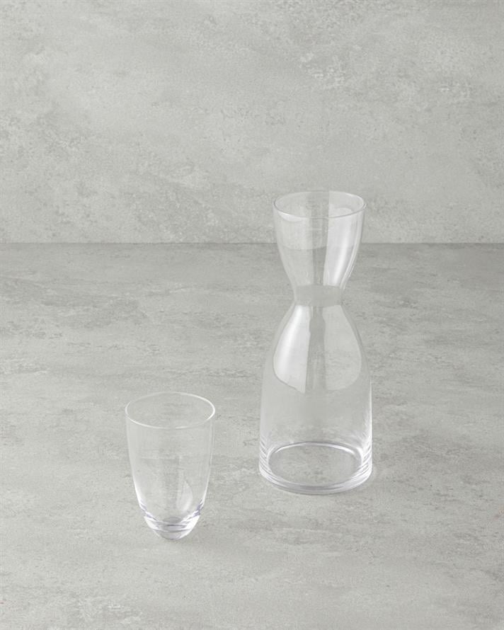 Nish Glass Bedside Pitcher 750 ml+200 ml Transparent