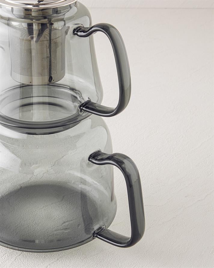 Odin Borosilicate Glass Teapot 600-1200 ml Grey