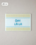 Oh La La Glass Cutting Board Blue-White