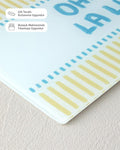 Oh La La Glass Cutting Board Blue-White