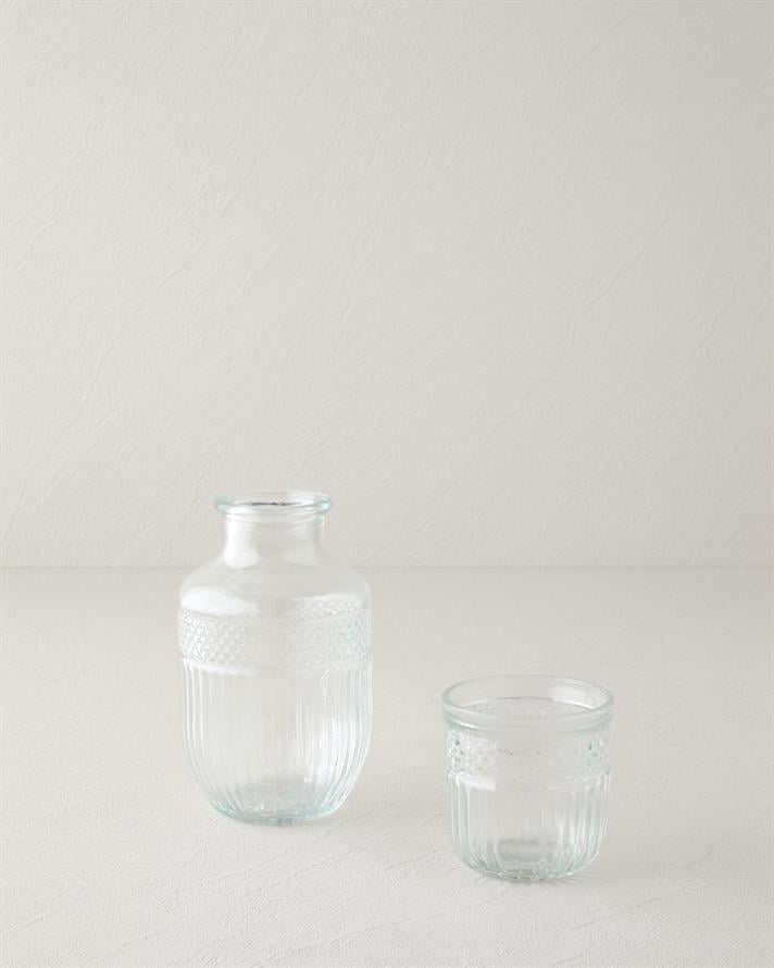 Olympia Glass Bedside Jug 560 ml + 200 ml Transparent