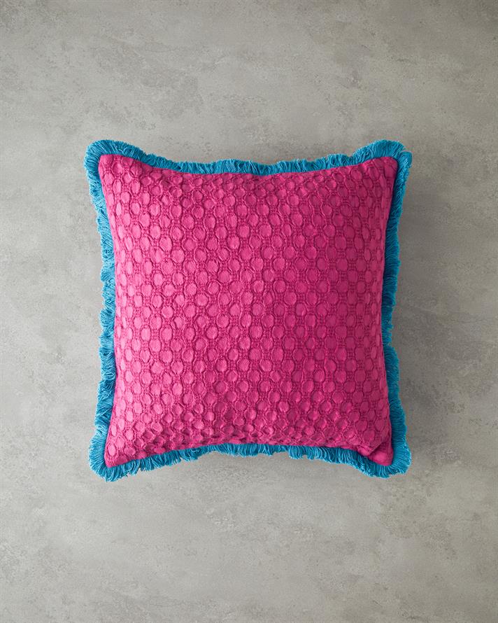 Orkney Cotton Cushion Cover Fuchsia