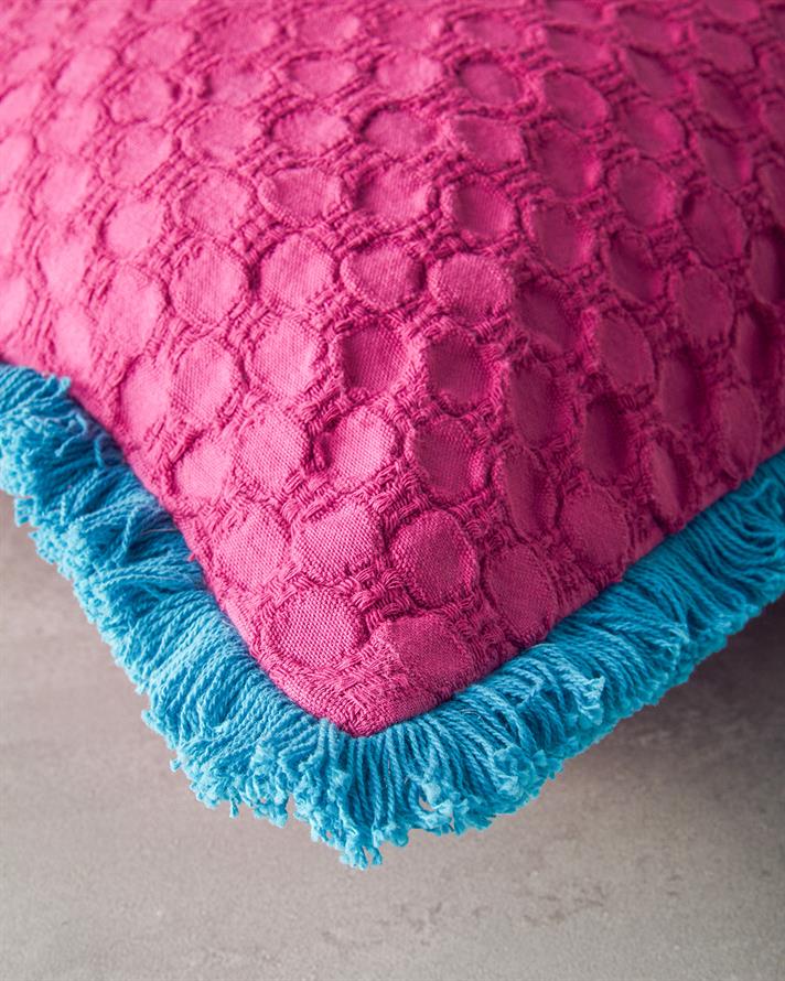 Orkney Cotton Cushion Cover Fuchsia