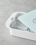 Ornate Flowers Melamine 4-Piece Breakfast Box with Glass Lid 30x21 cm Color