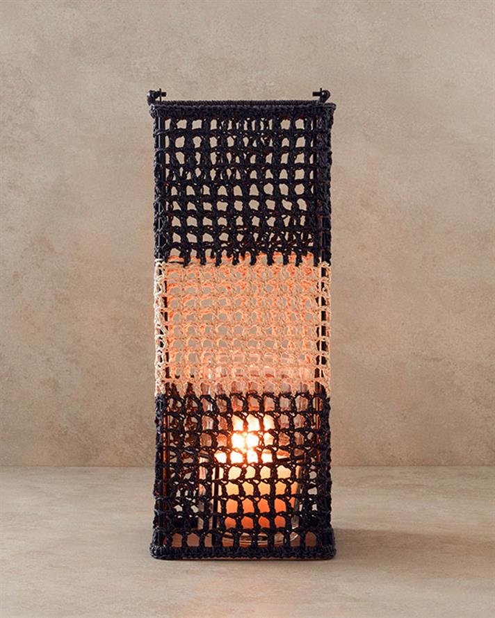 Orsa Lantern Black-Beige