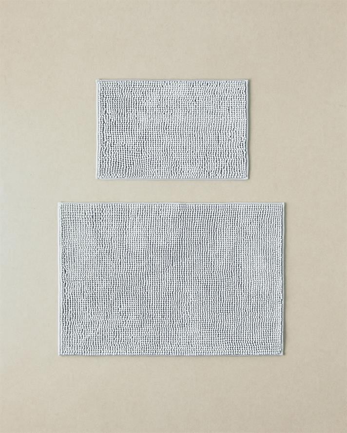 Paige Polyester Pasta Bath Mat Set 60x90 + 40x60 cm Light Grey