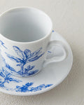 Pappi Porcelain Coffee Cup Set 4 Pieces 2 Seater Blue