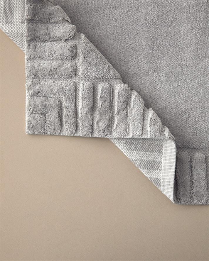 Pearly Cotton Bath Mat Set Light Grey
