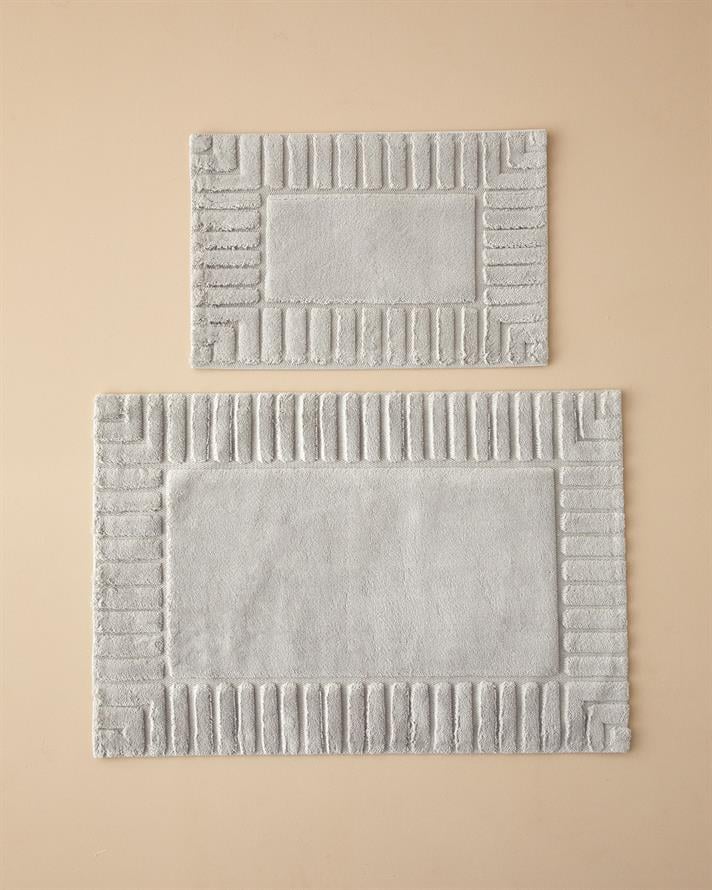 Pearly Cotton Bath Mat Set Light Grey