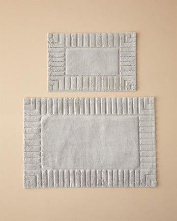 Pearly Cotton Bath Mat Set Light Grey