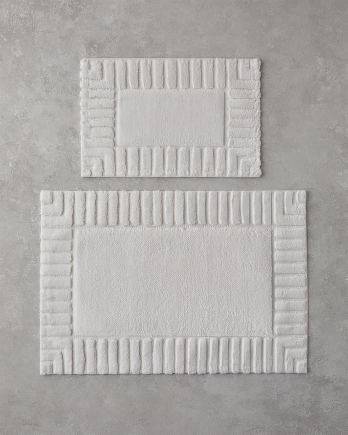 English Home - Pearly Cotton Bath Mat Set Ecru - 60x90 + 40x60 cm / Ecru