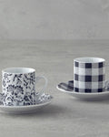 Peggy Porcelain Coffee Cup Set 4 Pieces 2 Seater Black